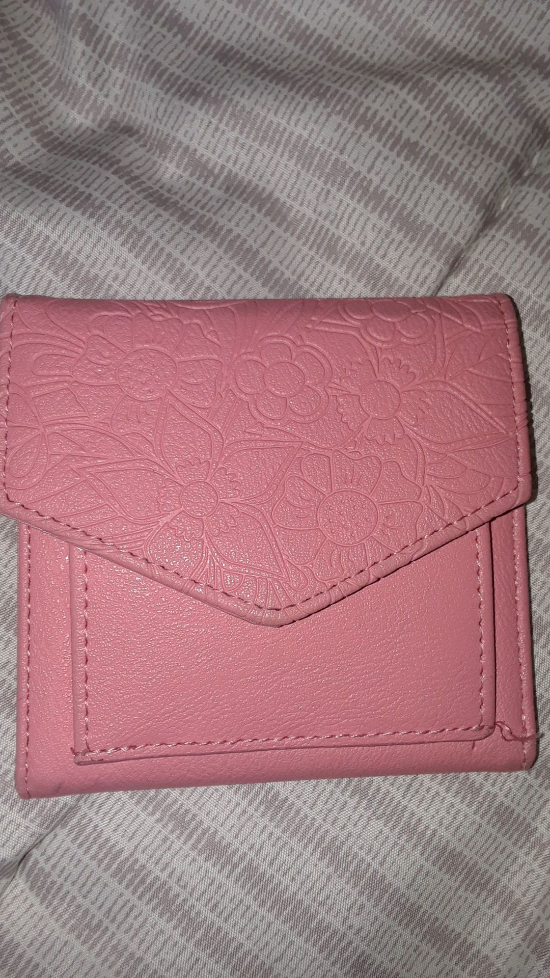 Pink small foldable wallet $3 firm