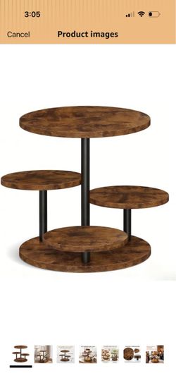 Fushiton Rustic Tiered Dessert Stand Wooden Cupcake Tower, 4-Tier Flower Shaped Cake Stand for Parties, Weddings, and Farmhouse Decor