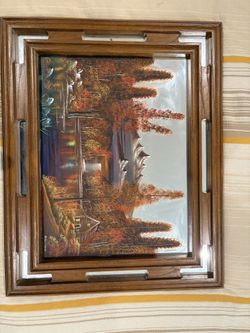 W. Clemons Mirror Painting Vintage