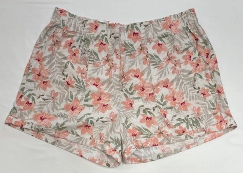 Briggs Women's Linen Blend Short Orange Sz M New With Tags