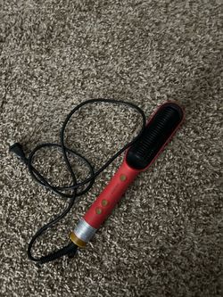 Hair straightener brush