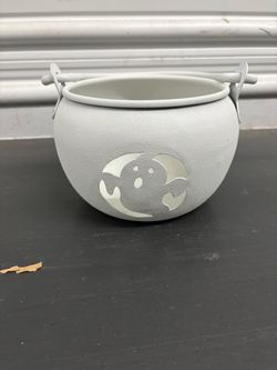 Halloween Ghost Cauldron Candy Bowl
