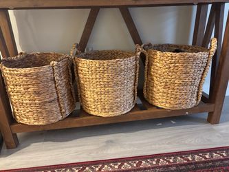 Set of 3 Woven Seagrass Storage Baskets