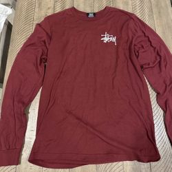 Stussy Long Sleeve Shirt Maroon/Red Adult Size XS