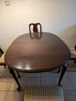 Dark Brown Hardwood Kitchen Table