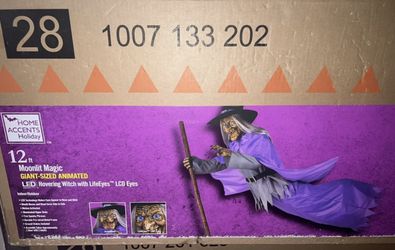 Brand New 12’ Hoovering Halloween Witch With LCD Eyes Home Accents $480