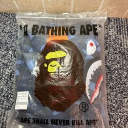 -A Bathing Ape Hoodie Navy Blue Camo  -Size L -Barley used