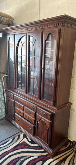 Brown Solid Wood Cherry Hutch