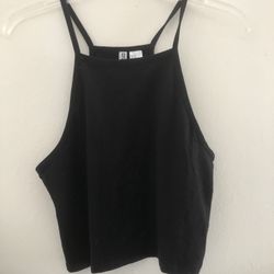 H&M Cropped Black Tank Top Size Medium