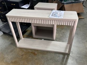 31.49" H Modern Fluted Console Table with Storage Shelf, Narrow Entryway Sofa Table for Living Room, Hallway