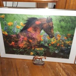 36"×24" Framed Horse Puzzle To Hang On Wall