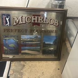 Large Vintage Michelob Pga Tour Beer Mirror