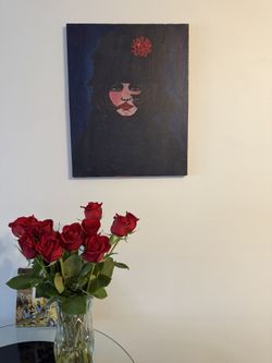 Vintage 1960s Pop Art Abstract Female Portrait – Laurel Randall – Original 16x20