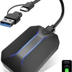 new Wireless CarPlay Adapter for iPhone, 2024 New Car Play Wireless Adapter Converts Wired to Wireless, Wireless Carplay Dongle for All Factory Wired