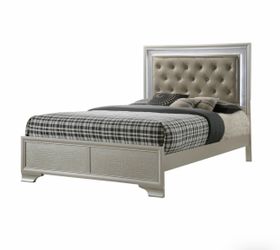 LED Grey bed frame