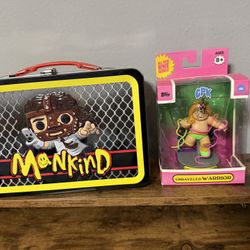 Funko mankind mick foley lunch box + ultimate warrior figure
