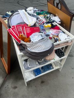 Baby Changing Table with New Baby Items Lot