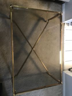 Glass and metal coffee table