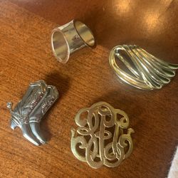 Vintage Scarf Holders Slides & Clips Each 