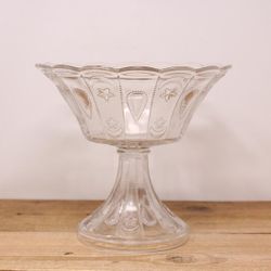 Antique 1900s Indiana Glass Footed Bowl