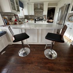 Leather Bar Stools Adjustable Height 