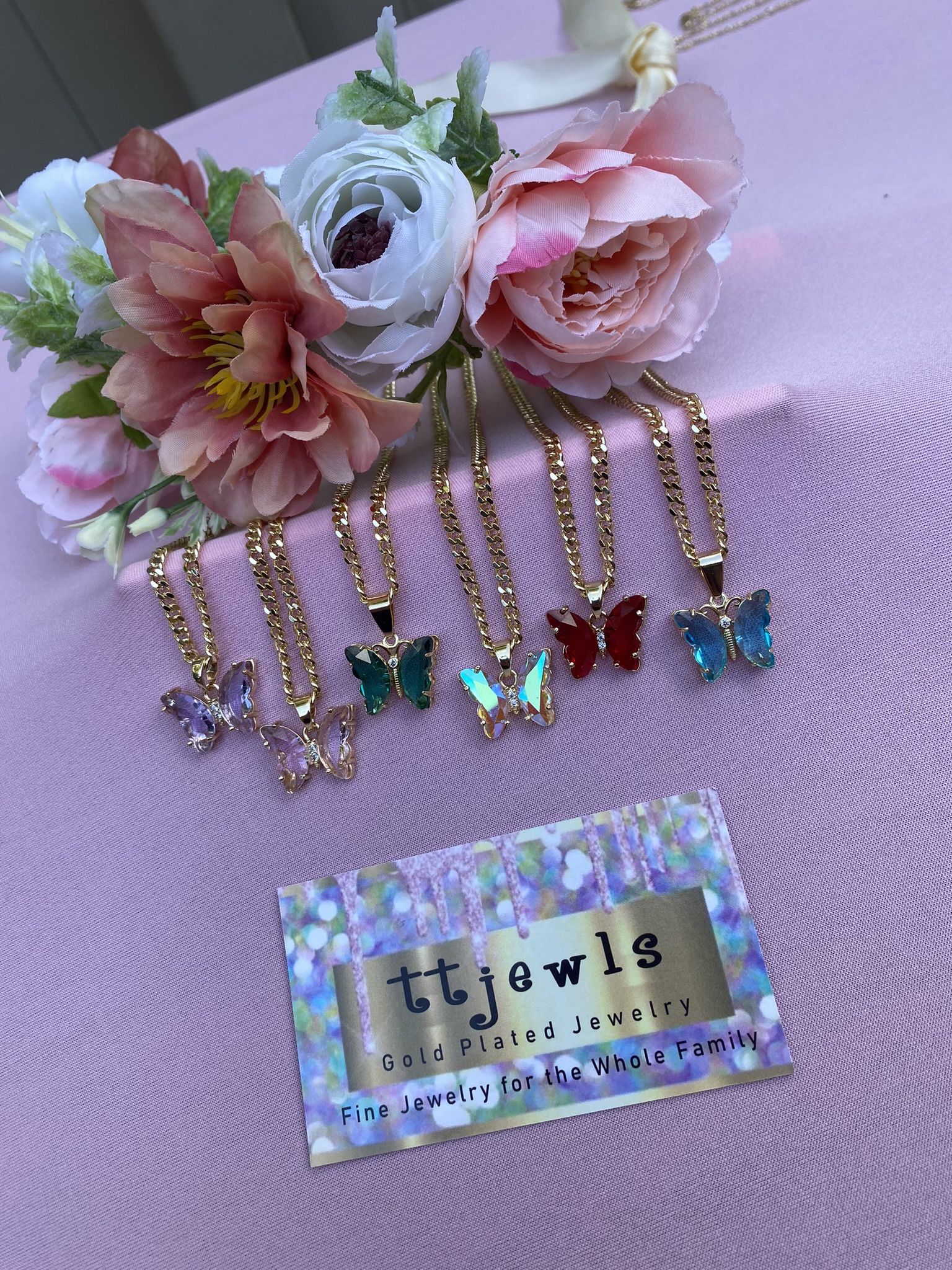 Butterfly Gold plated necklaces