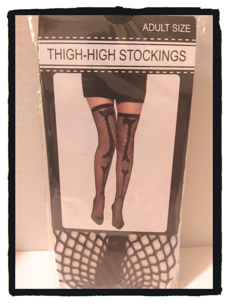 Black Thigh High Stockings - Adult Size  (OSFM) *NIP*