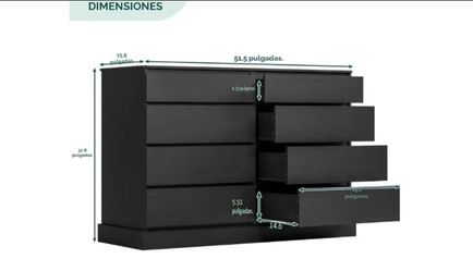 Modern 8-Drawer Double Dresser / Cómoda Doble de 8 Gavetas - Like New / Already Assembled