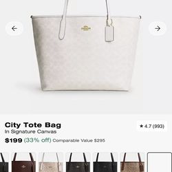 White coach tote bag