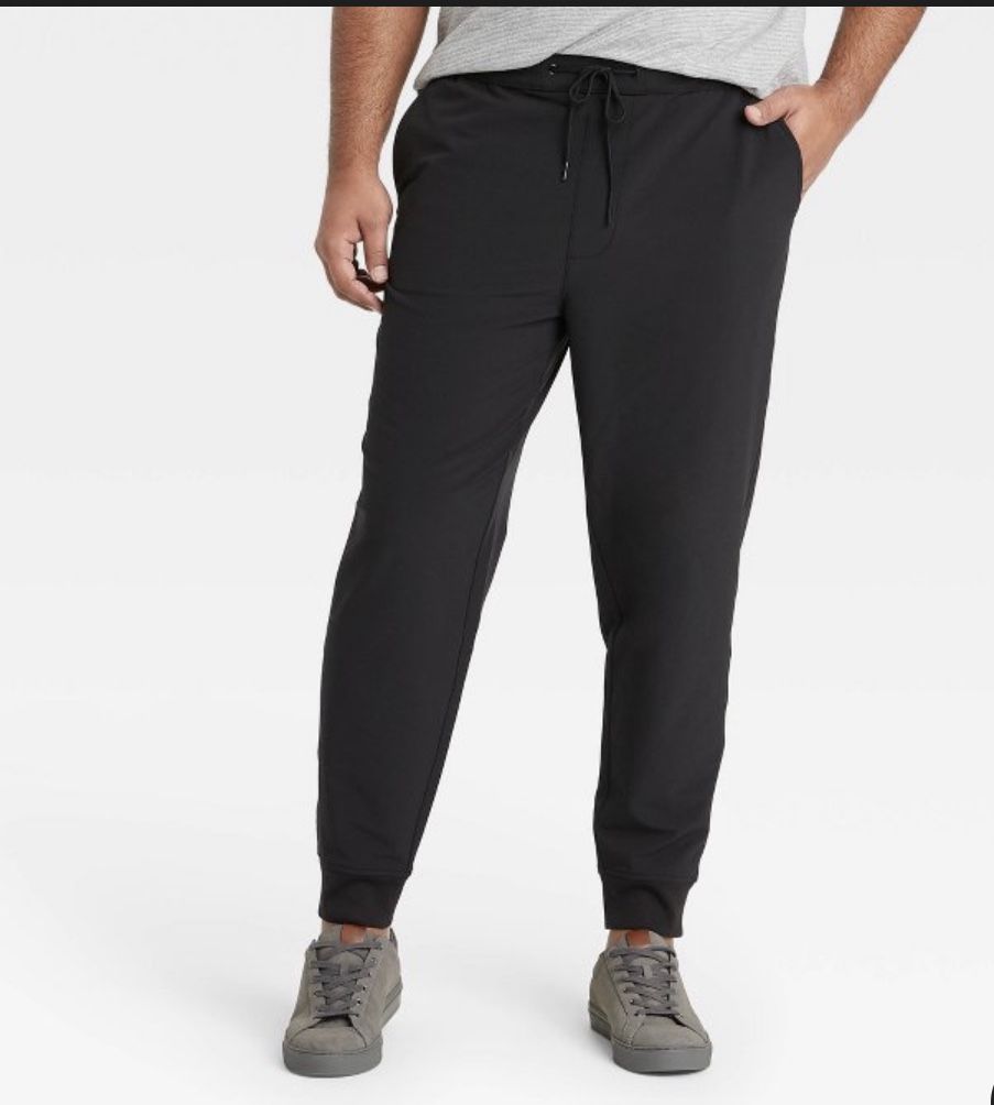 Mens Soft Fleece Tapered Jogger Pants Black - Goodfellow & Co Size XXL