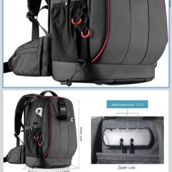 Neewer Pro Camera Case Waterproof Shockproof Adjustable Padded Camera Backpack Bag with Anti Theft Lock for DSLR, Compatible with DJI Phantom 1 2 3 Dr