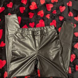 Black Faux Leather Skinny Pants 