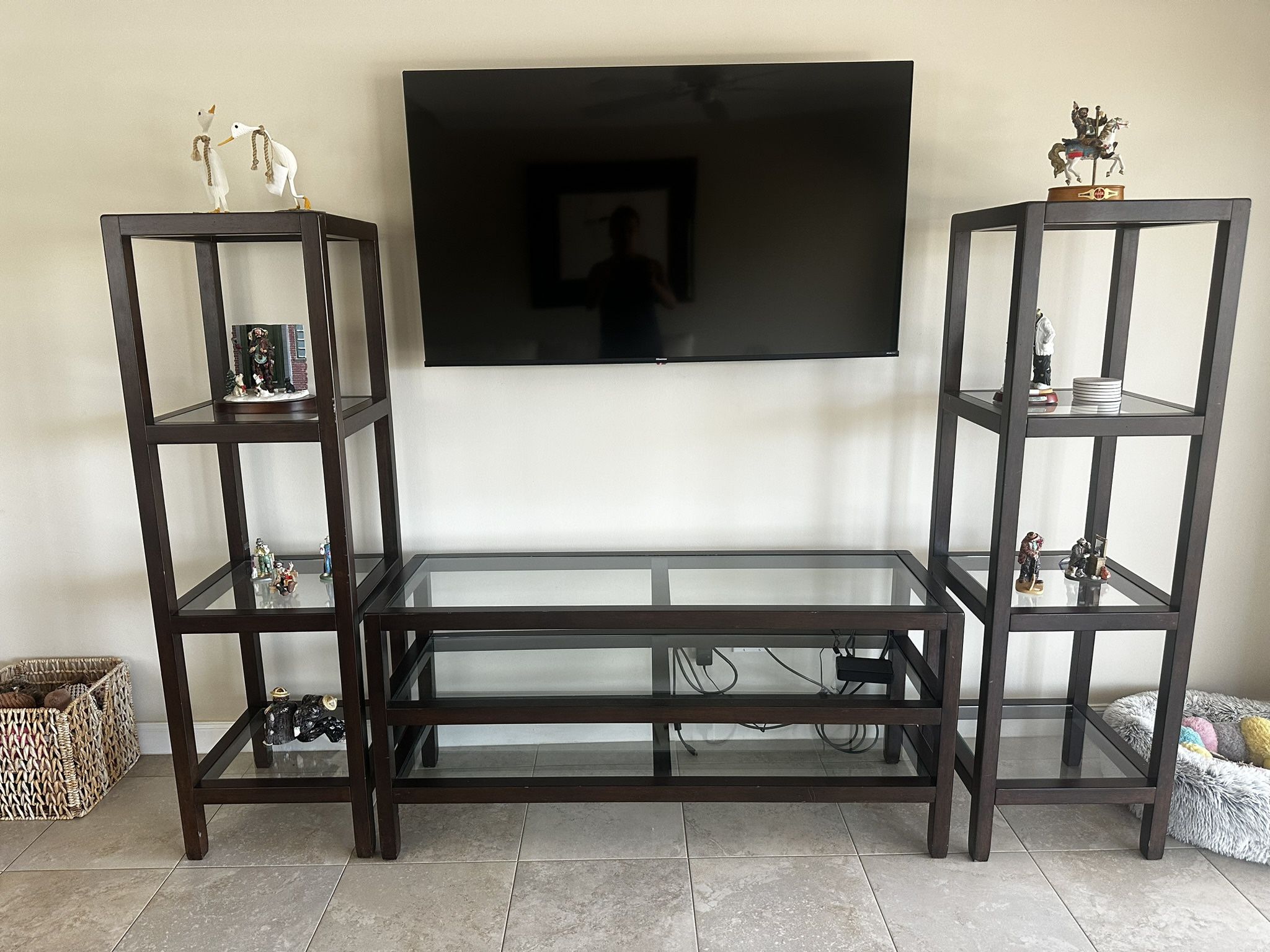 TV Console And Two Towers