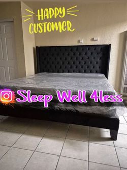 NEW KING SIZE BED FRAME AND MATTRESS