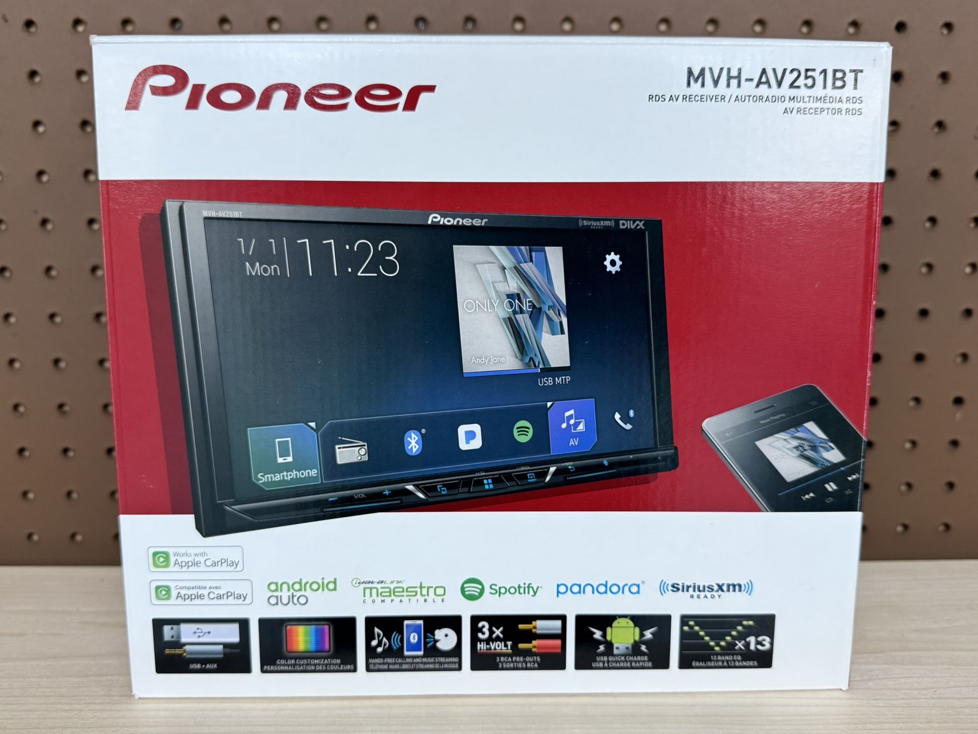 NEW! Pioneer MVH-AV251BT 7" Digital Media Receiver Mechless Carplay