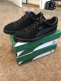 All black suede puma size 9