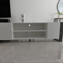 71 in. White-Grey TV Stand