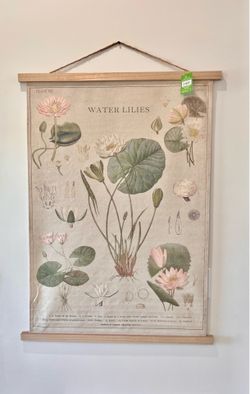 NEW- Water Lilies Botanical Wall Hanging banner