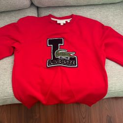  Red Lacoste Long Sleeve Sweatshirt