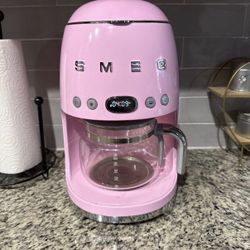 Pink Smeg Coffee Machine