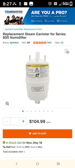 Replacement Steam Canister for Series 800 Humidifier