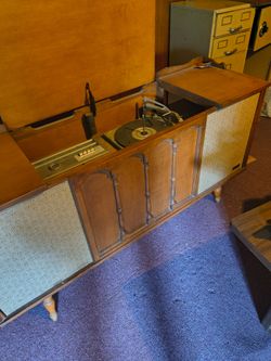 Zenith mid-century console stereo record player.