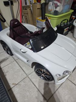 White Bentley Kids Electric Car
