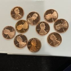 Lot If 10 Gem Proof Lincoln Pennies From Various Years All Are Mint With Pennies Now Extinct Start Collecting Now 249