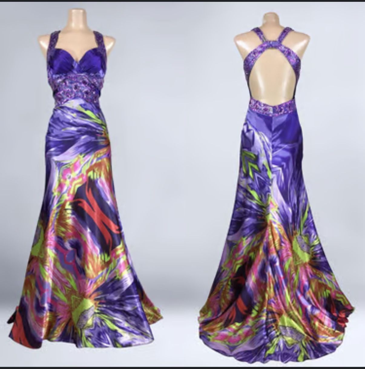 Purple Prom Dress With Train