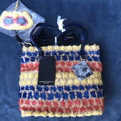 Christian Siriano Raffia Sabrina Shopper Handbag~Multicolored 