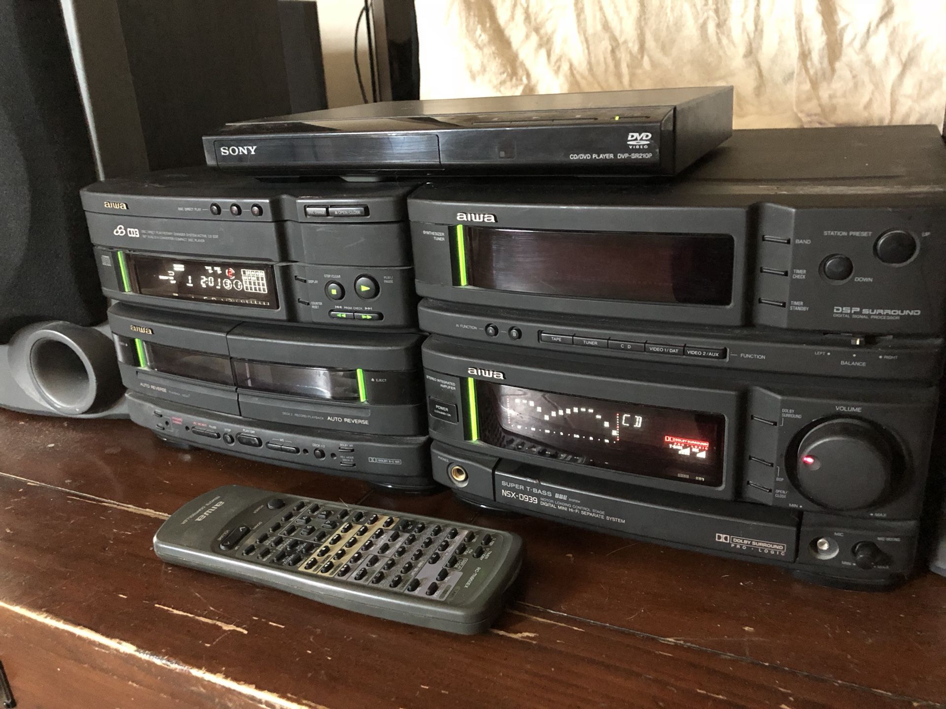 Aiwa NSXD939 Dolby ProLogic Surround Sound DSP sound mode Stereo w