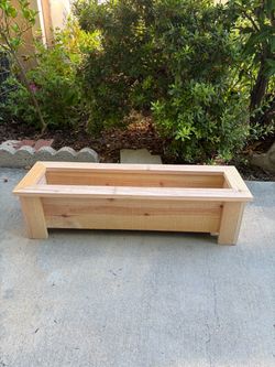 100% Cedar Wood Handmade Rectangular Planter Box