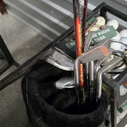 Golf Bag, Clubs, Golf Bag Holder Ball Tee Glove Shelf Organizer 