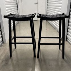 To 30 inches tall 19 inches wide wooden black stools